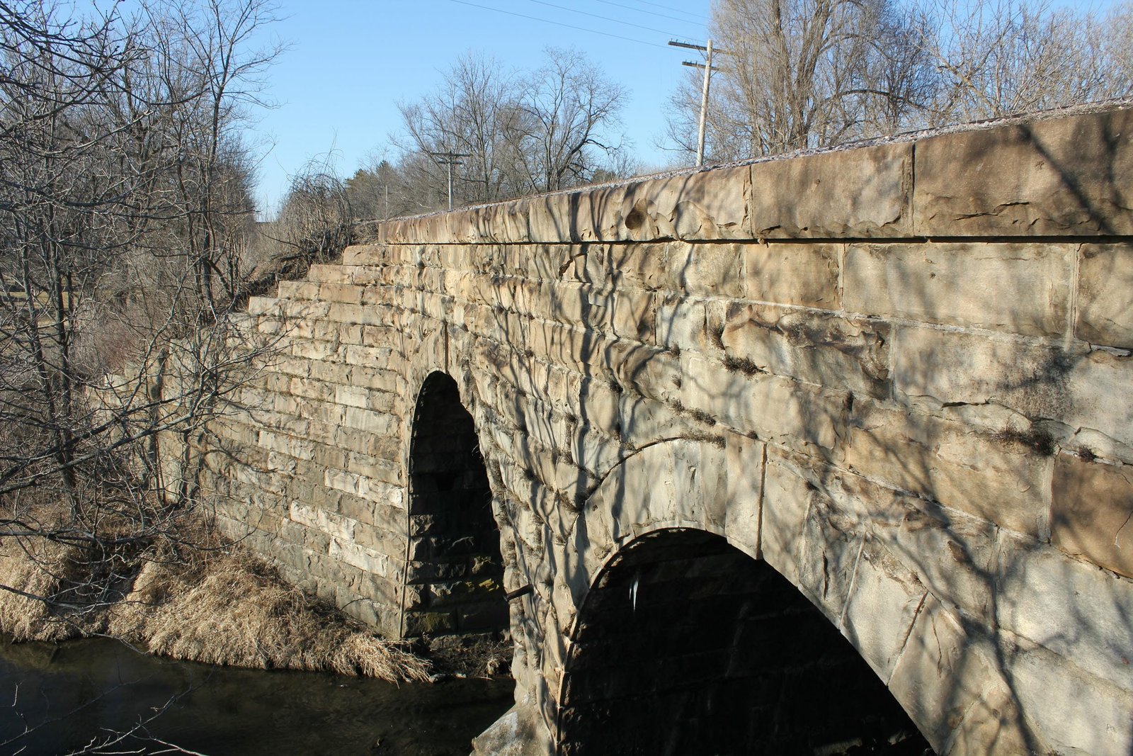 Looking north along west face